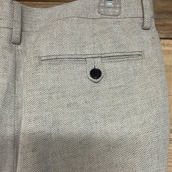 Banana Republic Relaxed Tapered Fit size 29 Regular Cream Chevron Dress Pants - Picture 11 of 13